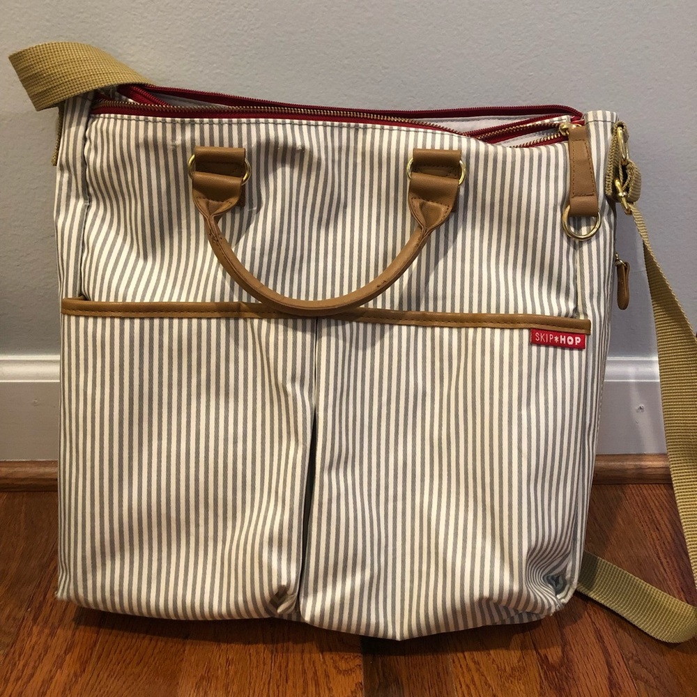 Skip Hop Duo French Stripe Diaper Bag
